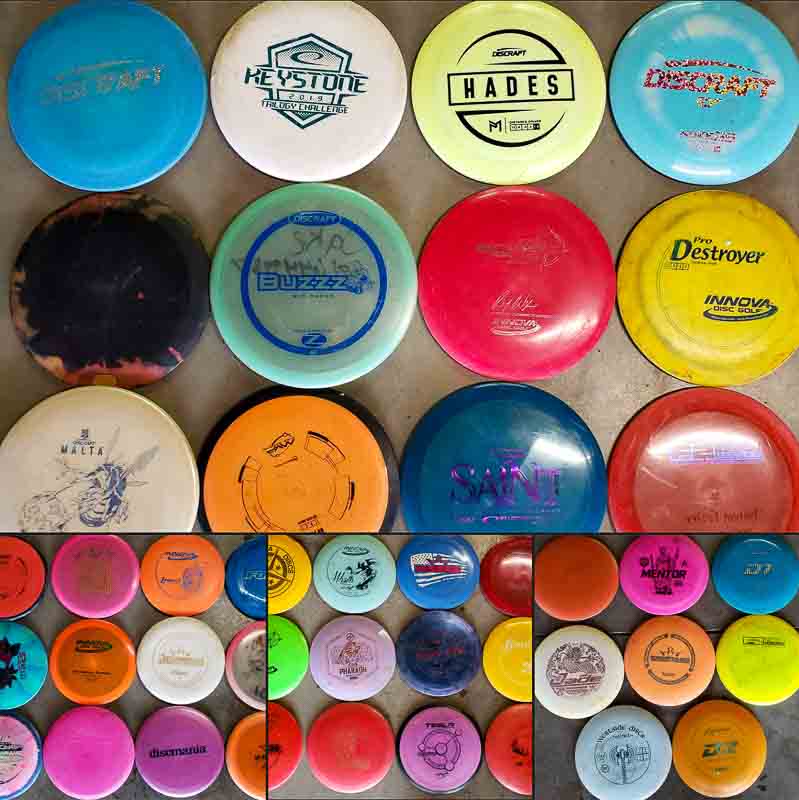 Disc golf discs found by the Waterdawgs